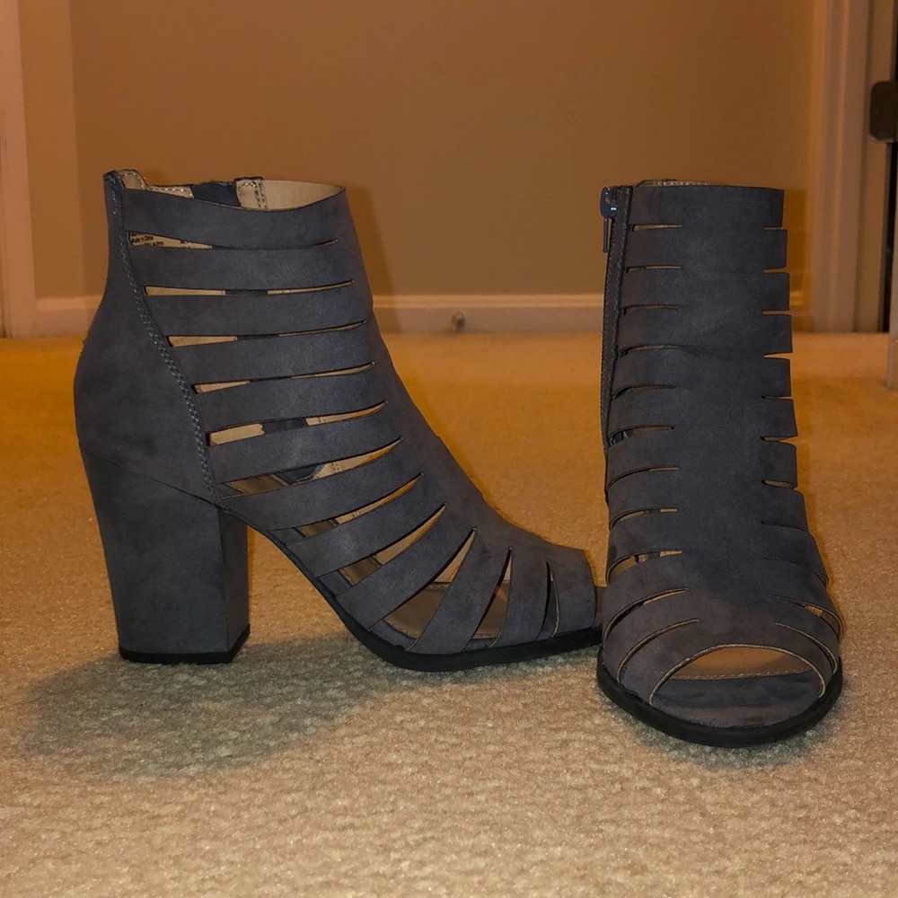Grey Strappy Heels
